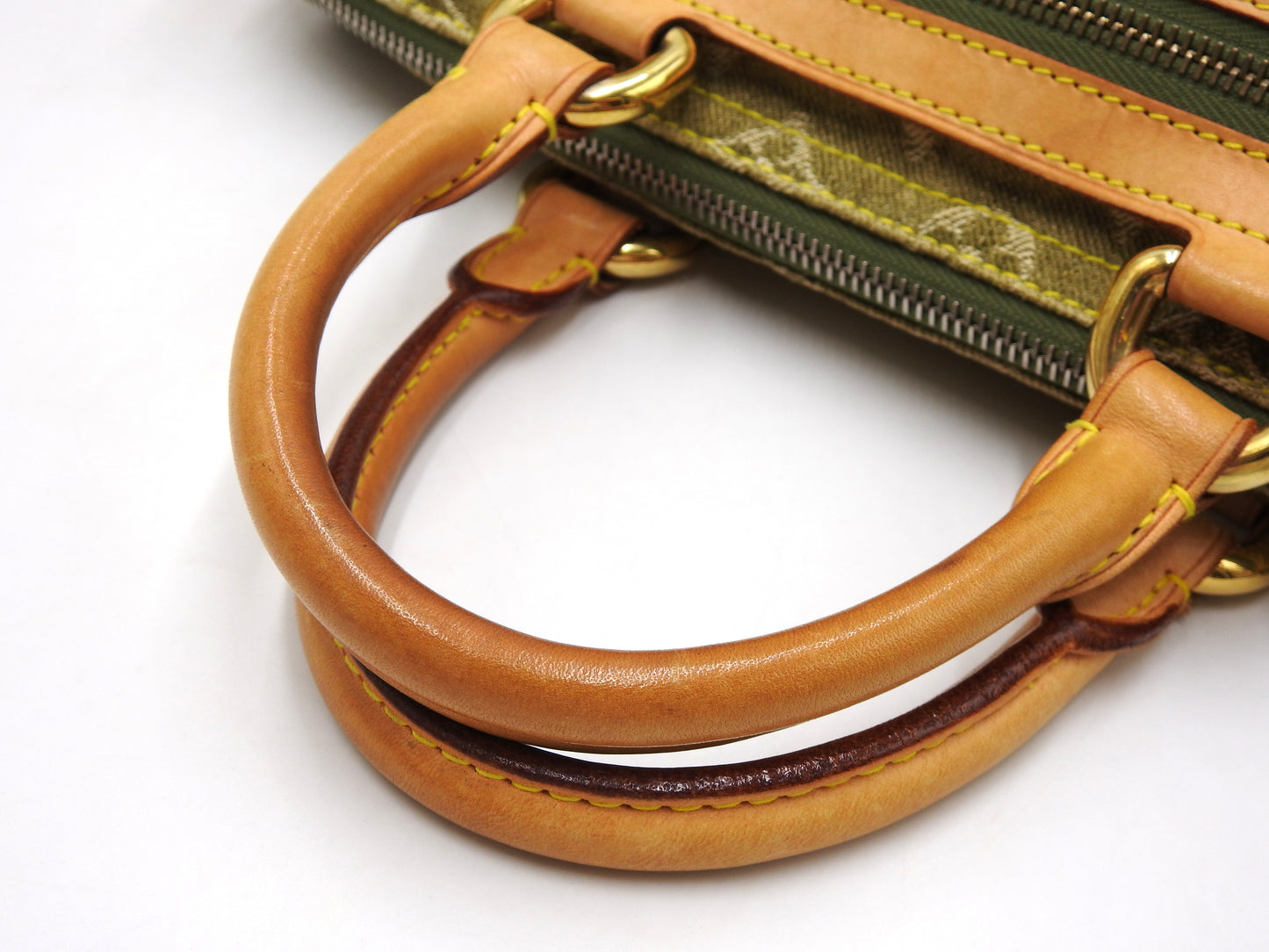 LOUIS VUITTON Monogram Denim Neo Speedy Hand Bag Boston Bag Khaki M95215