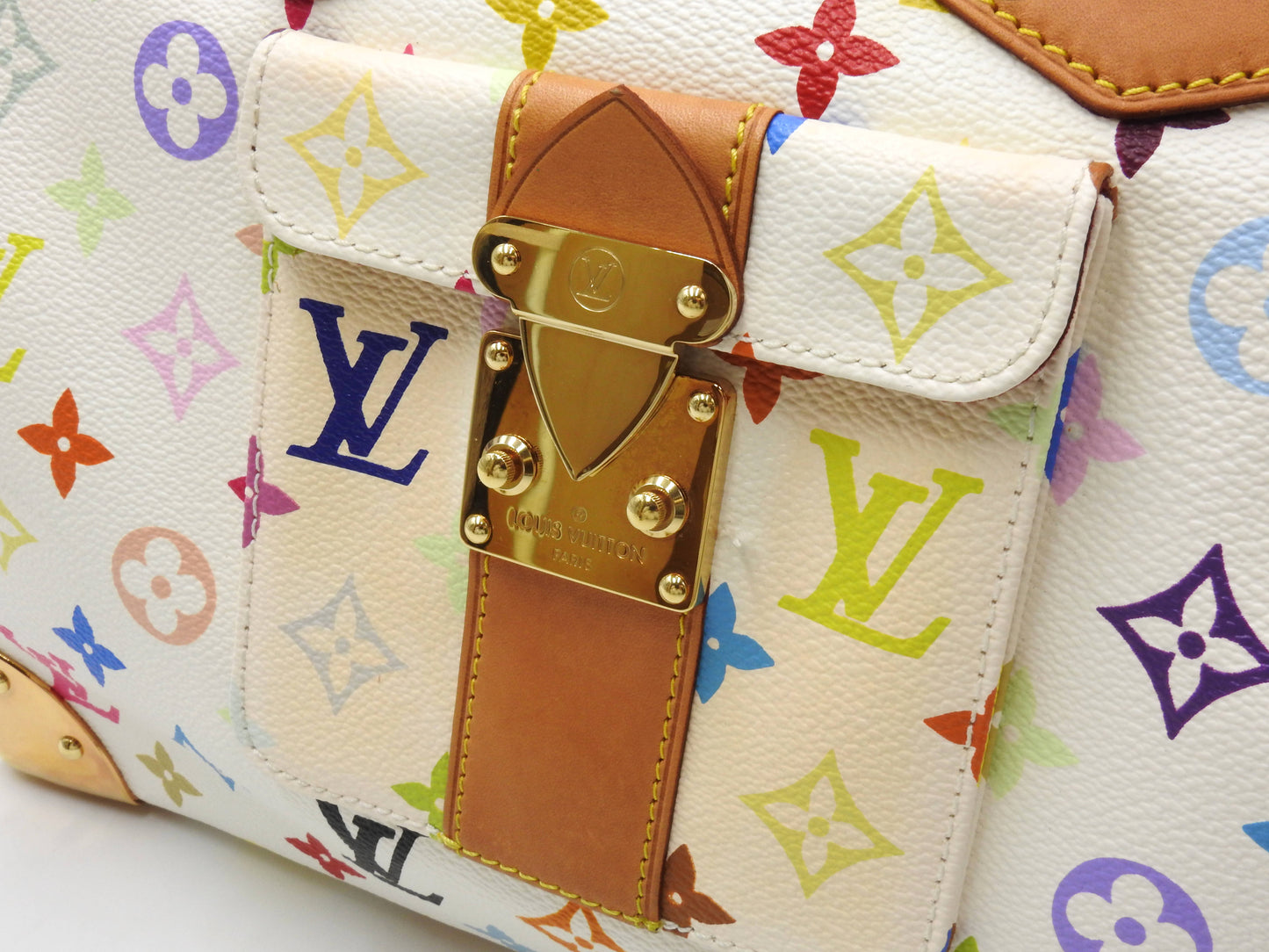 LOUIS VUITTON Speedy 30 Boston Hand Bag Multicolor Bron White M92643