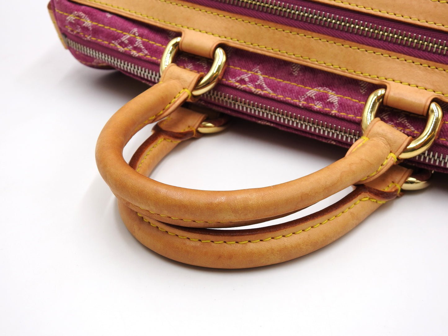 LOUIS VUITTON Monogram Denim Neo Speedy Boston Hand Bag Pink M95214