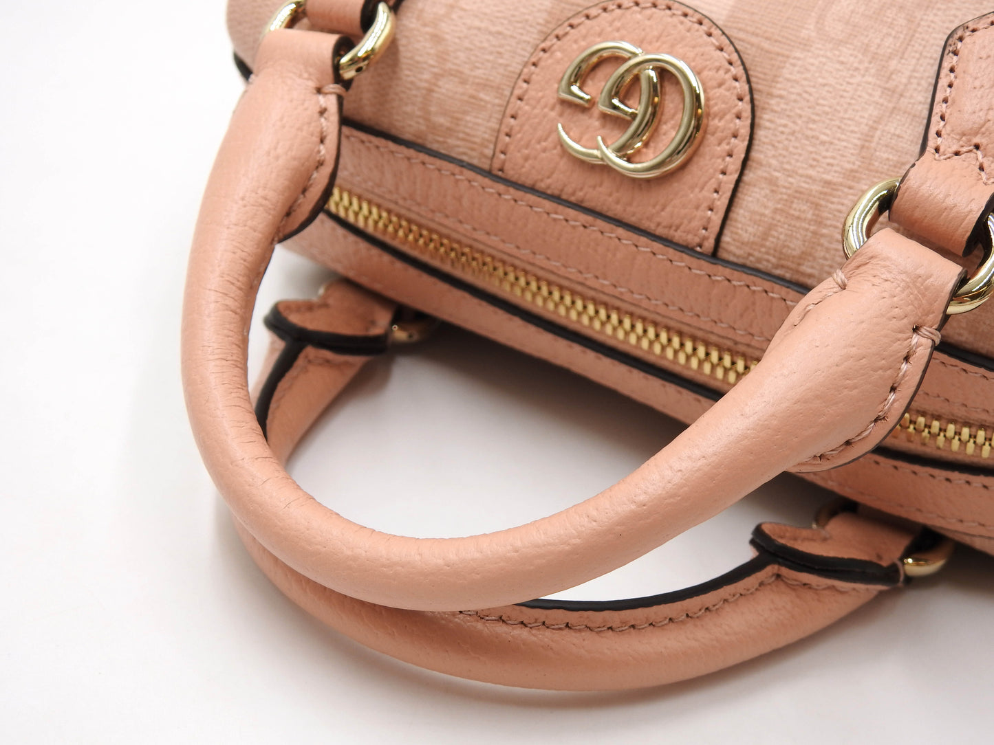 GUCCI GG Ophidia Supreme 2way Shoulder Boston Hand Bag Leather Pink 781490