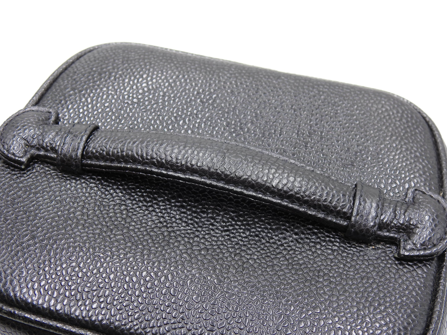 CHANEL CC Timeless Vanity Bag Cosmetic Pouch Caviarskin Black A01998