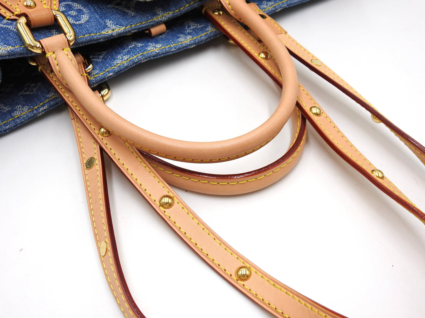 LOUIS VUITTON LV Remix Monogram Denim OnTheGo MM Shoulder Tote Bag M46871