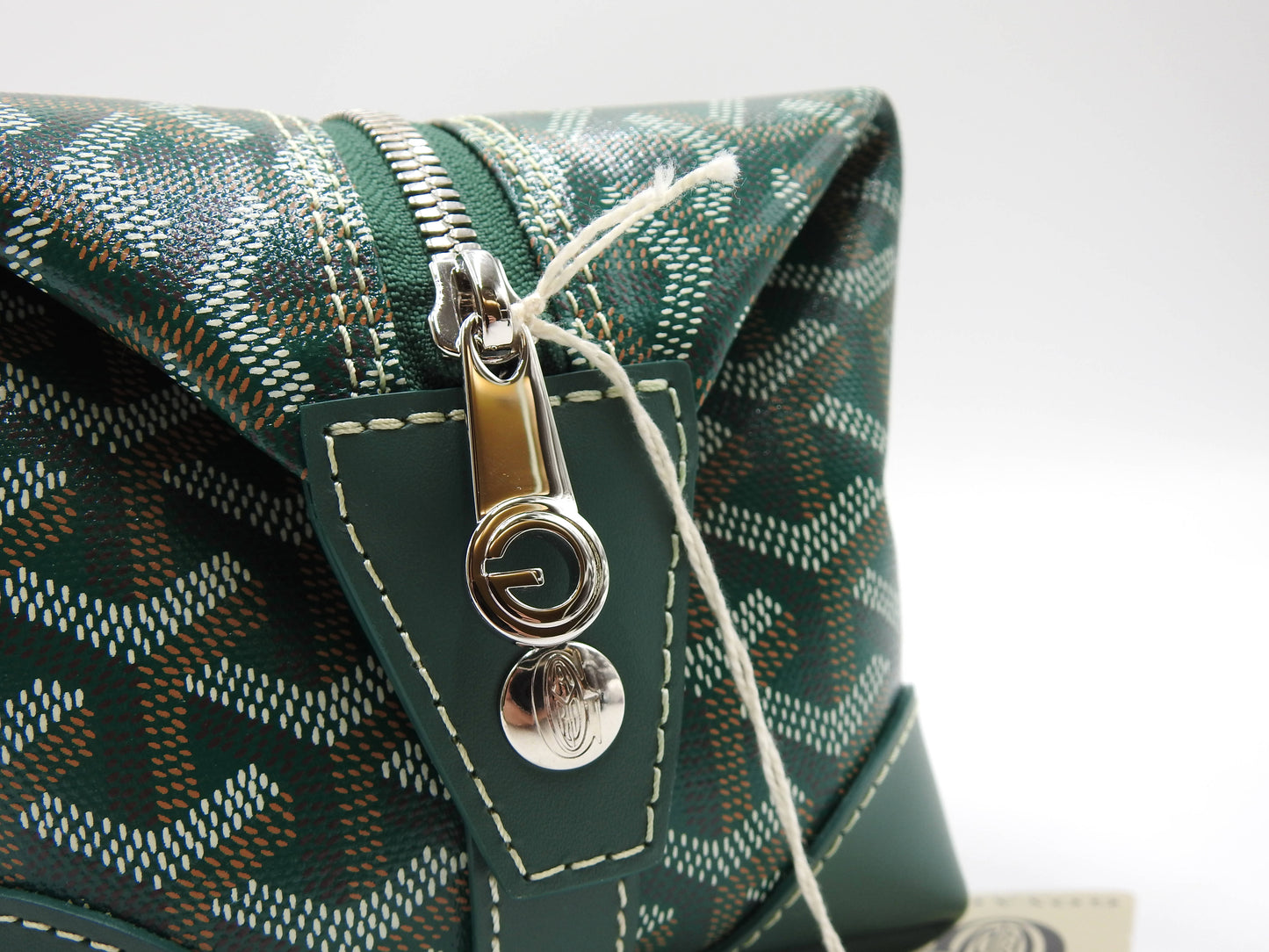 GOYARD AMA BOIENG 25 Toiletry Pouch Clutch Bag PVC Leather Green