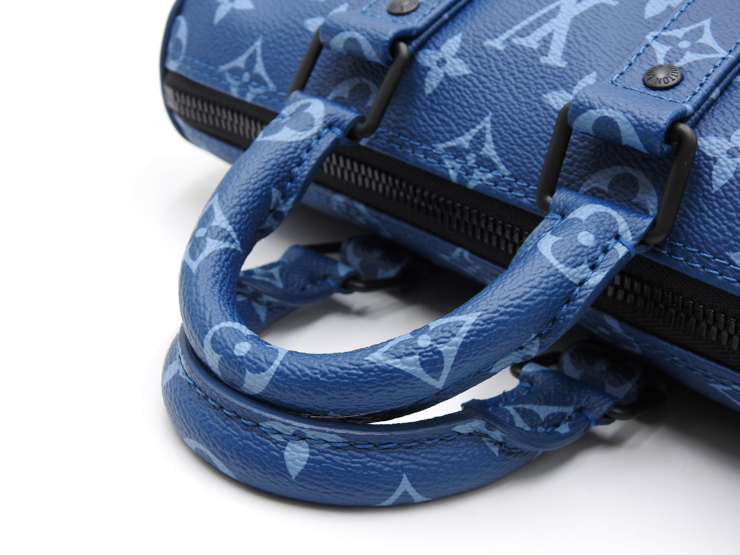 LOUIS VUITTON Monogram Keepall Bandouliere 25 Shoulder Hand Bag Blue M46803