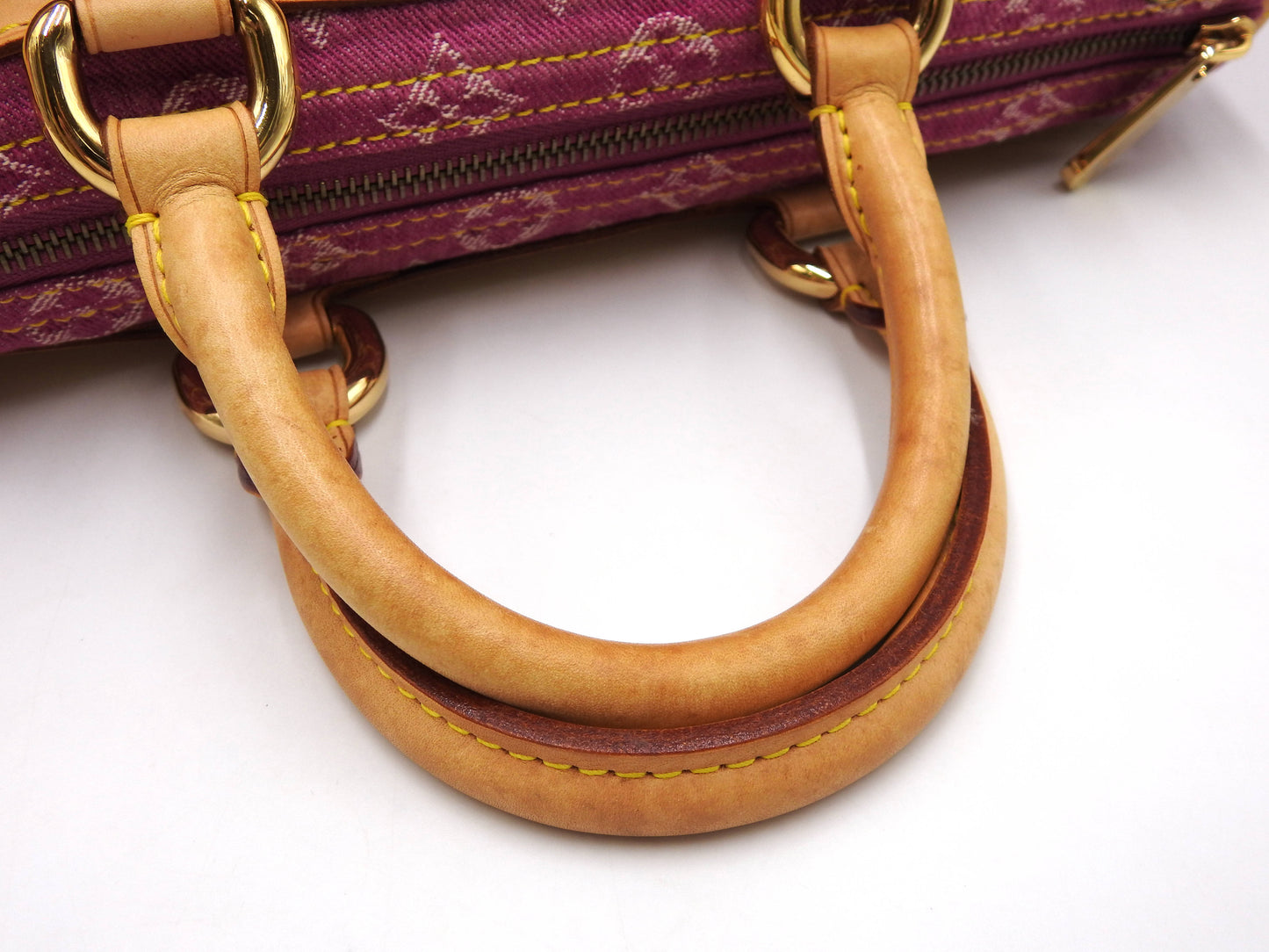 LOUIS VUITTON Monogram Denim Neo Speedy Boston Hand Bag Pink M95214