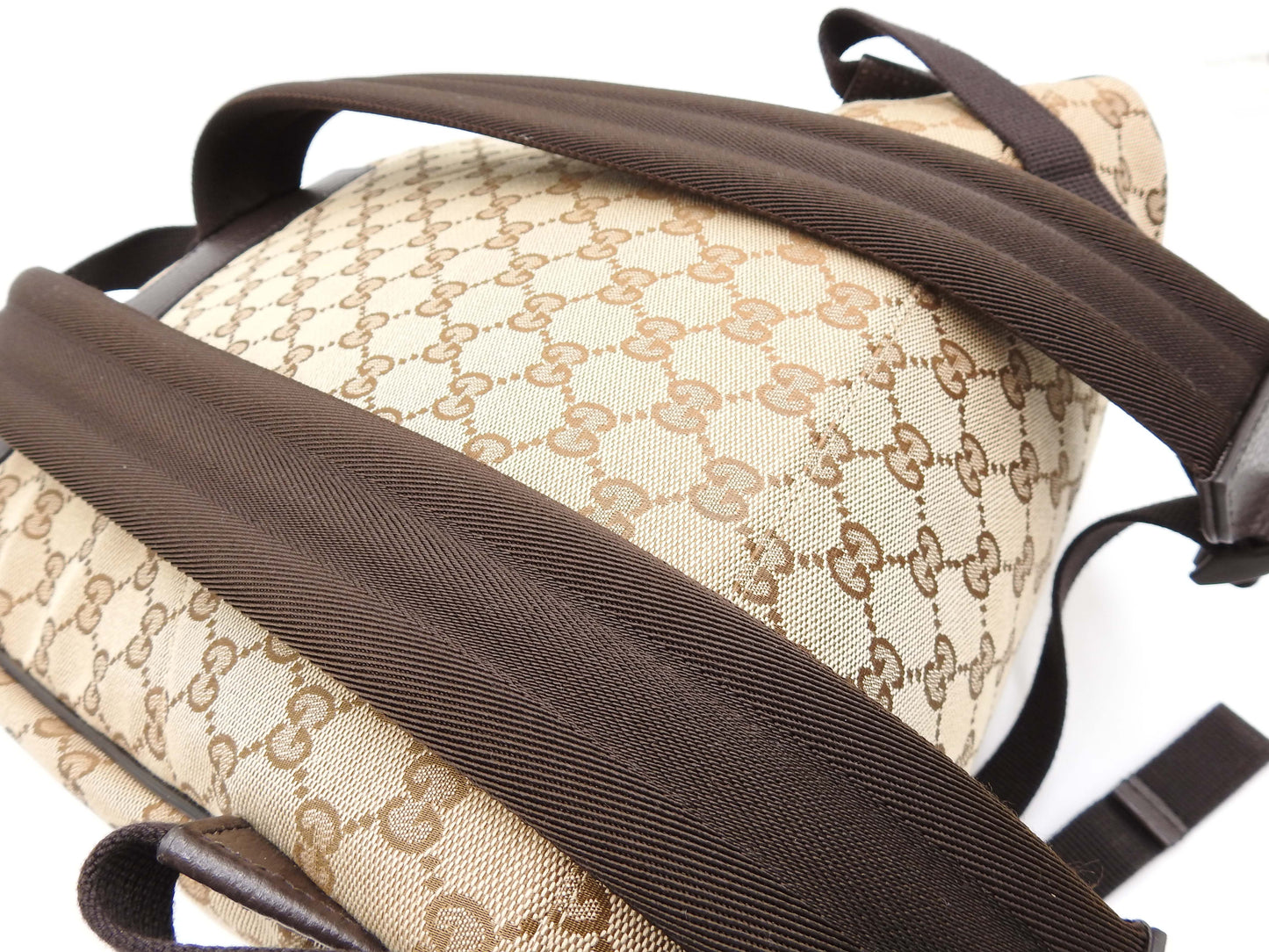 GUCCI Monogram GG Canvas Backpack Bag Beige Brown 449906 Outlet