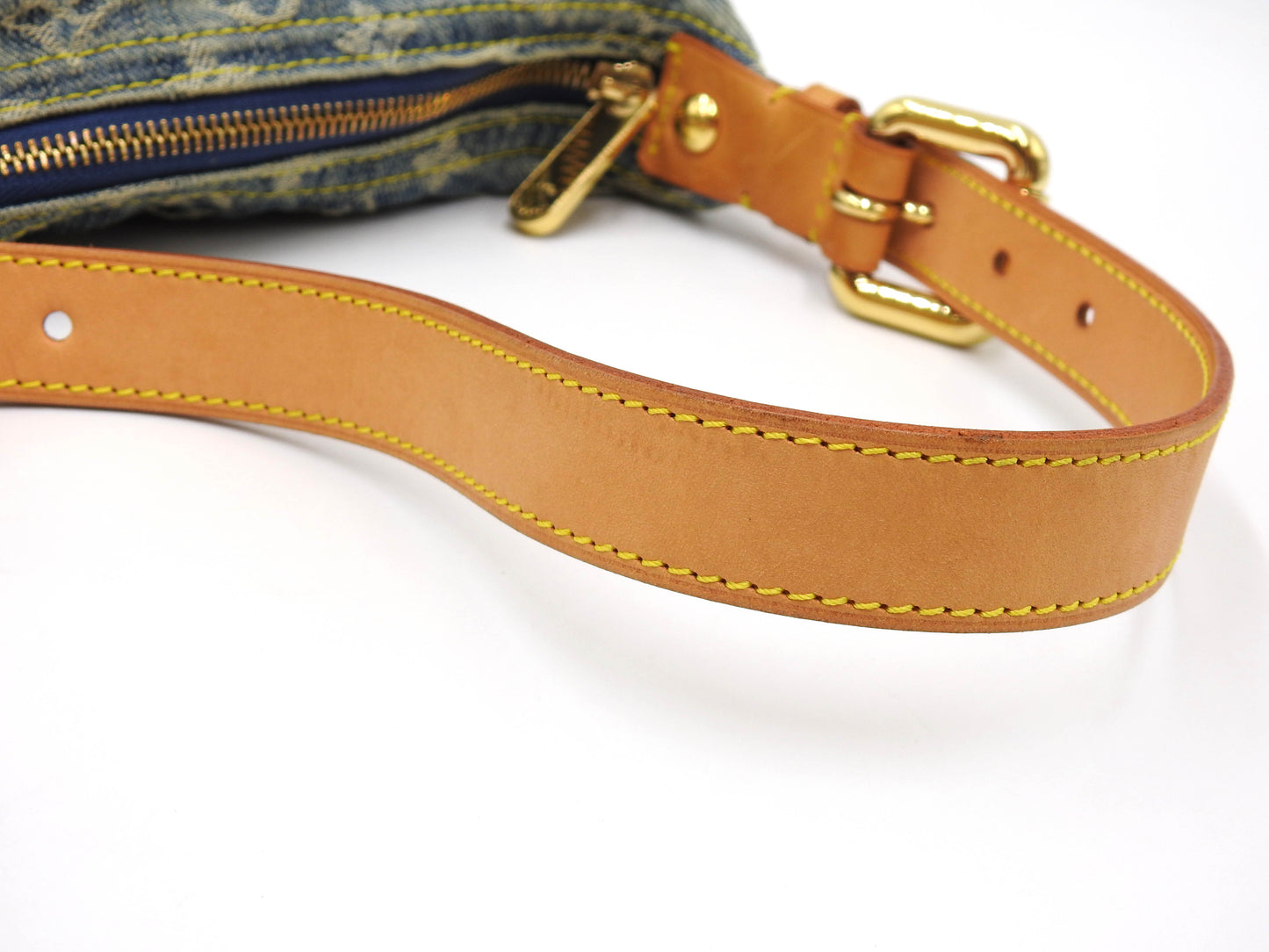 LOUIS VUITTON Baggy PM Monogram Denim Hand Bag Shoulder Bag Blue M95049