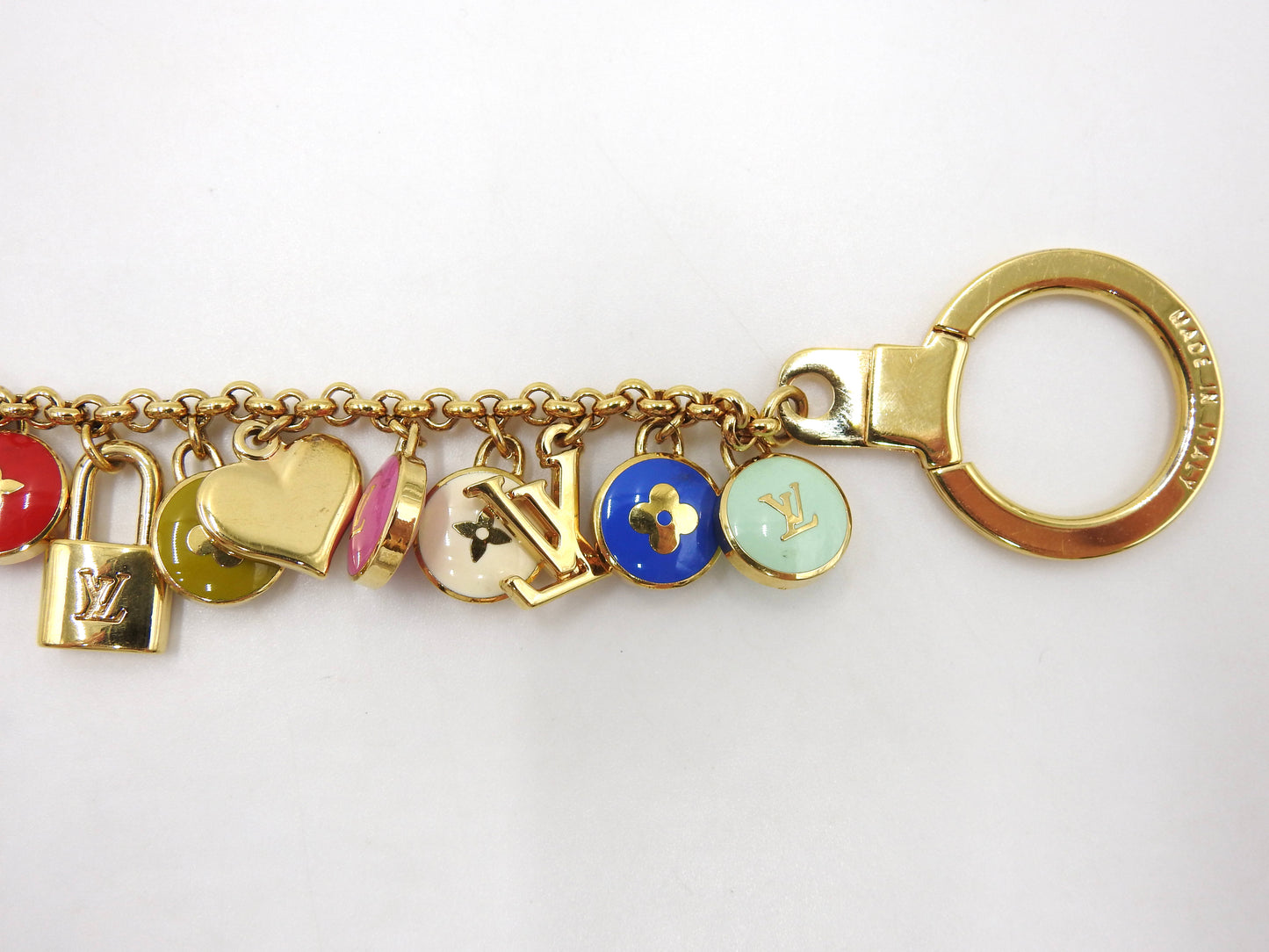 LOUIS VUITTON Porte Cles Chainne Pastille Bag Charm Key Holder GP M65380