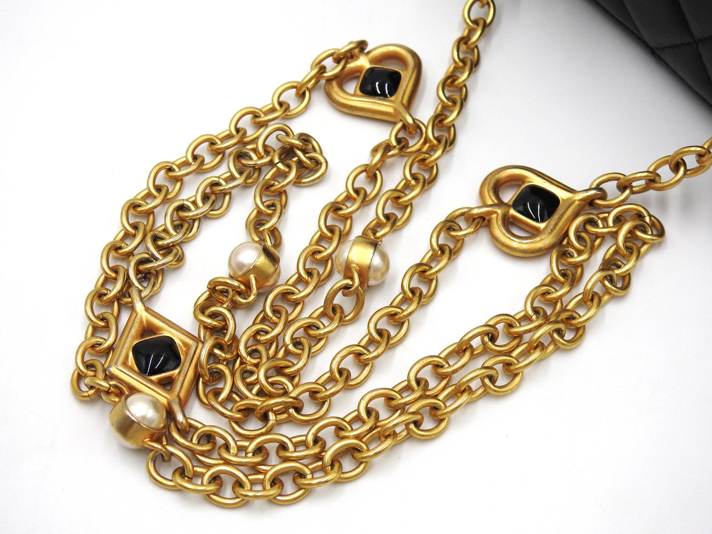 CHANEL CC Matelasse Chain Vanity Bag Shoulder Bag Lambskin Black Gold