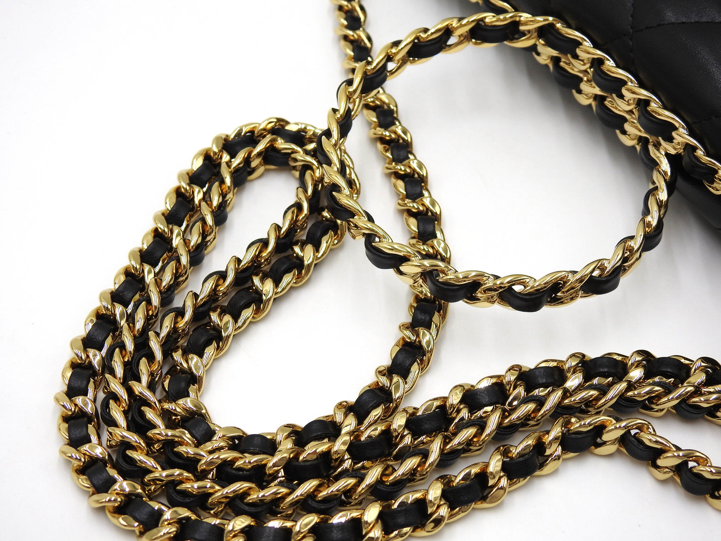 CHANEL Matelasse Chain Phone Holder Shoulder Bag Lambskin Black AP3764