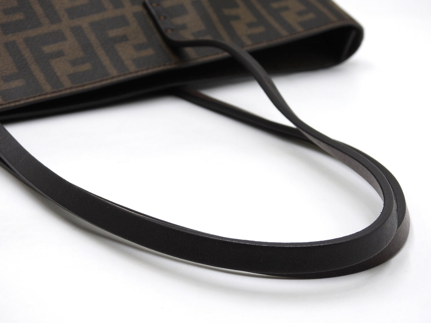 FENDI Zucca Tote Roll Bag Shoulder Bag PVC Khaki Brown 8BH198