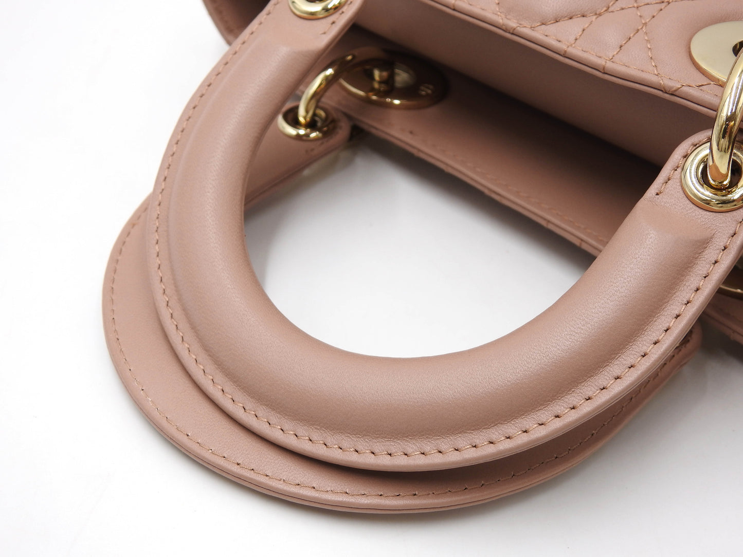 Christian Dior My Abc Lady Dior Small Shoulder Hand Bag Lambskin Pink Beige