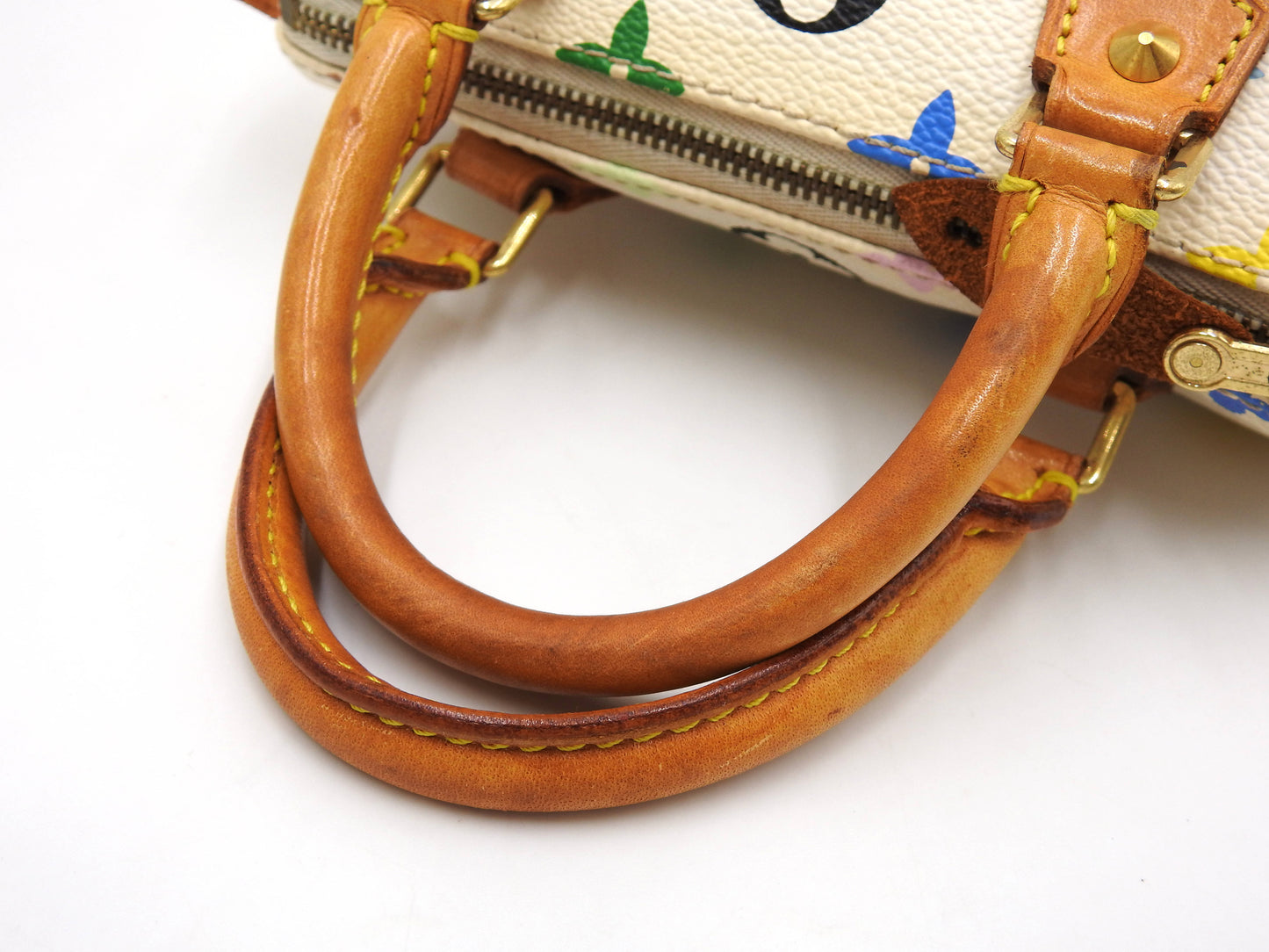 LOUIS VUITTON Monogram Mini Speedy Hand Bag Multicolor Bron White M92645