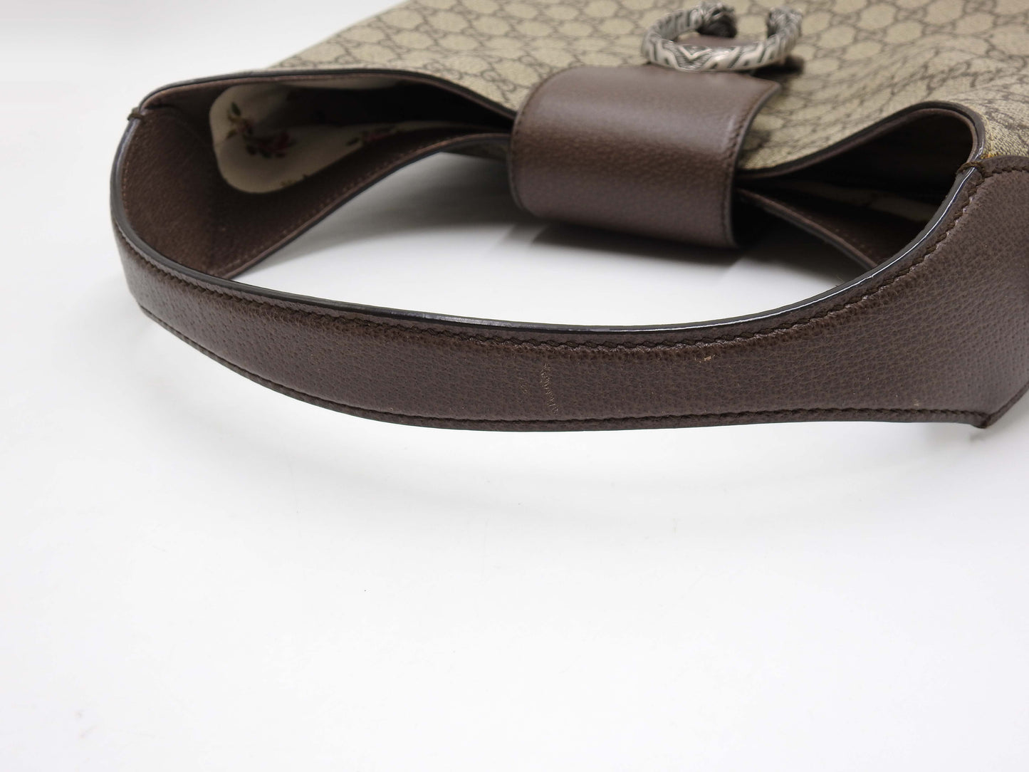 GUCCI Dionysus GG Supreme Medium Hobo Shoulder Bag PVC Beige Brown 446687