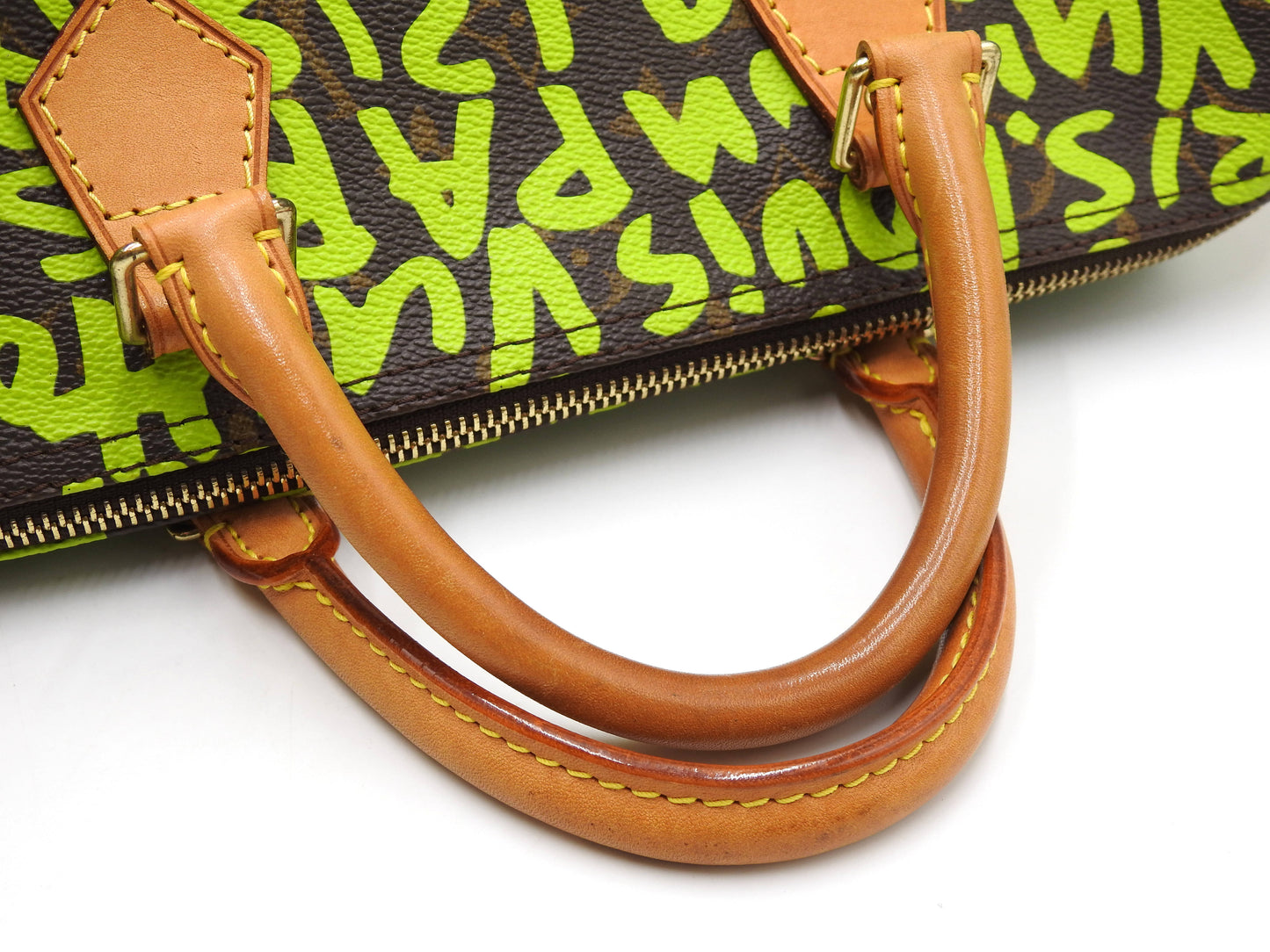 LOUIS VUITTON Monogram Graffiti Speedy 30 Boston Hand Bag Green M93706