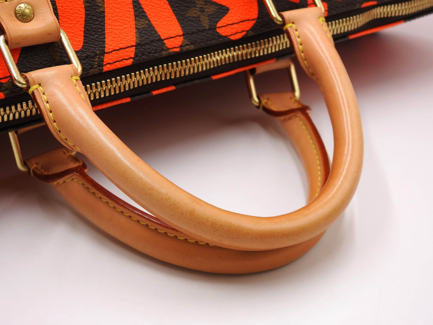 LOUIS VUITTON Monogram Graffiti Keepall 50 Boston Travel Bag Orange M93699