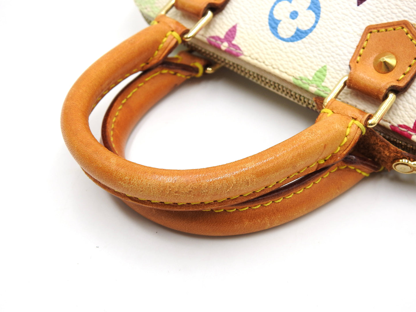 LOUIS VUITTON Monogram Mini Speedy Hand Bag Multicolor Bron White M92645