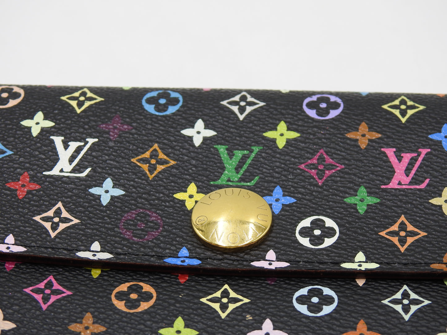 LOUIS VUITTON Monogram Multicolor Sarah Wallet Black Purple M60273