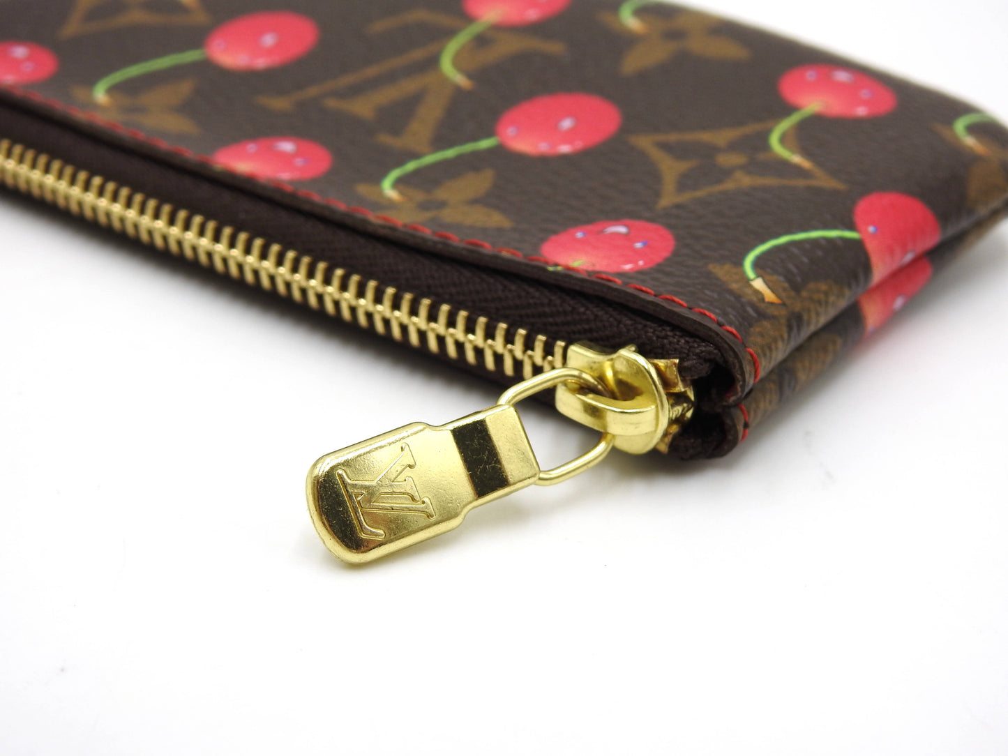 LOUIS VUITTON Monogram Cherry Pochette Cles Key Pouch Coin Purse M95042