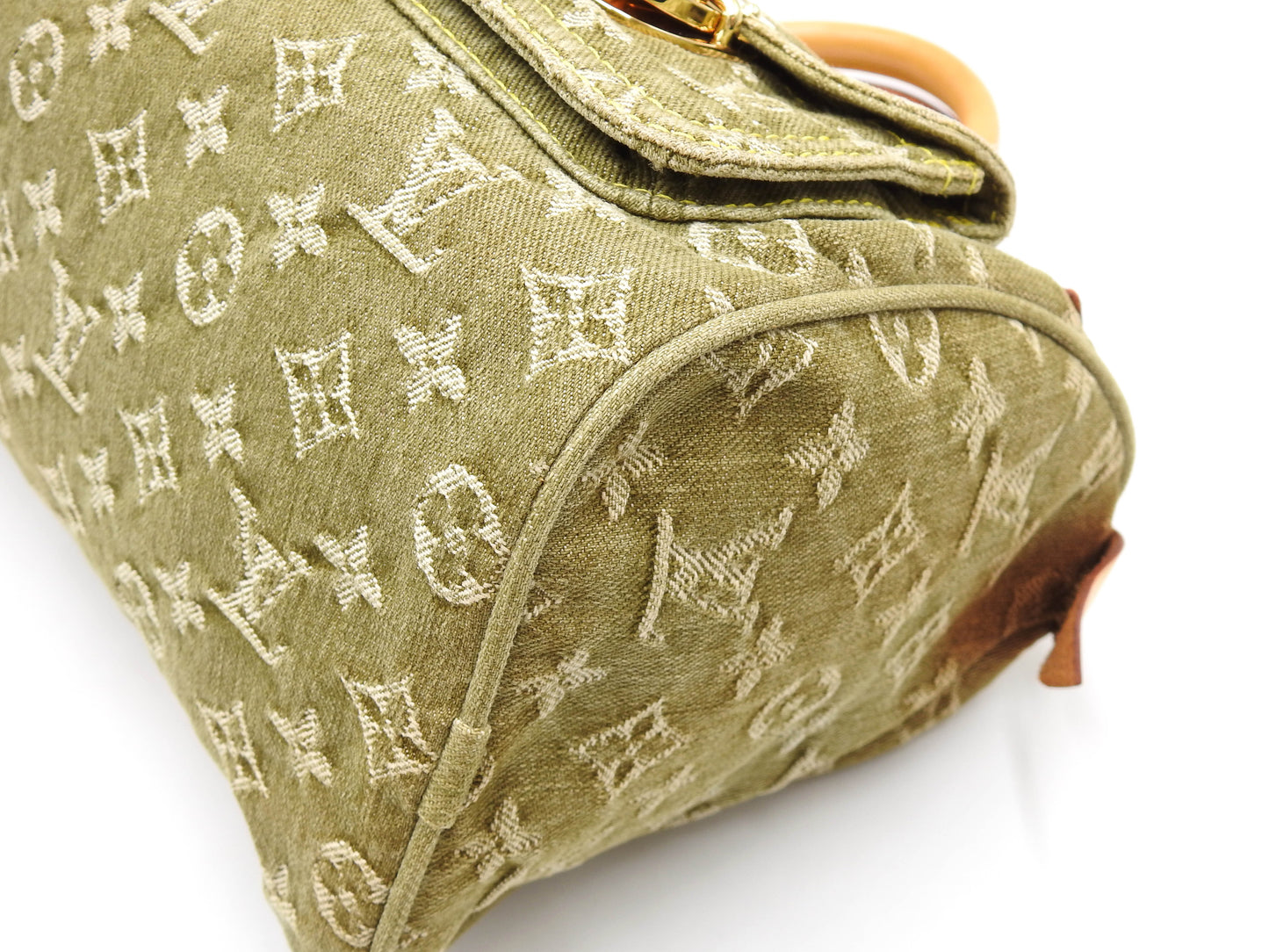 LOUIS VUITTON Monogram Denim Neo Speedy Hand Bag Boston Bag Khaki M95215