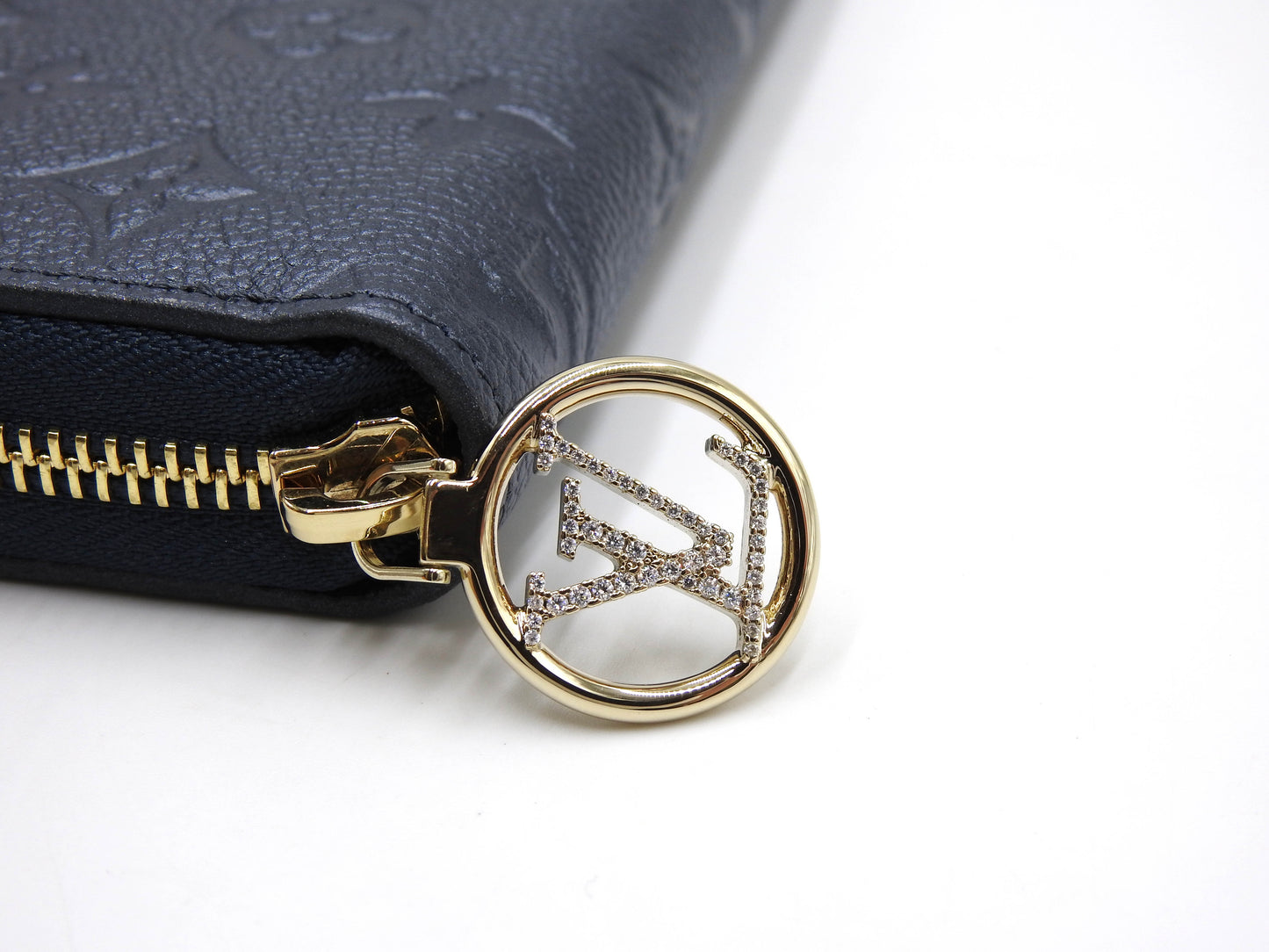 LOUIS VUITTON Monogram Empreinte Zippy Long Wallet Leather Navy M82838