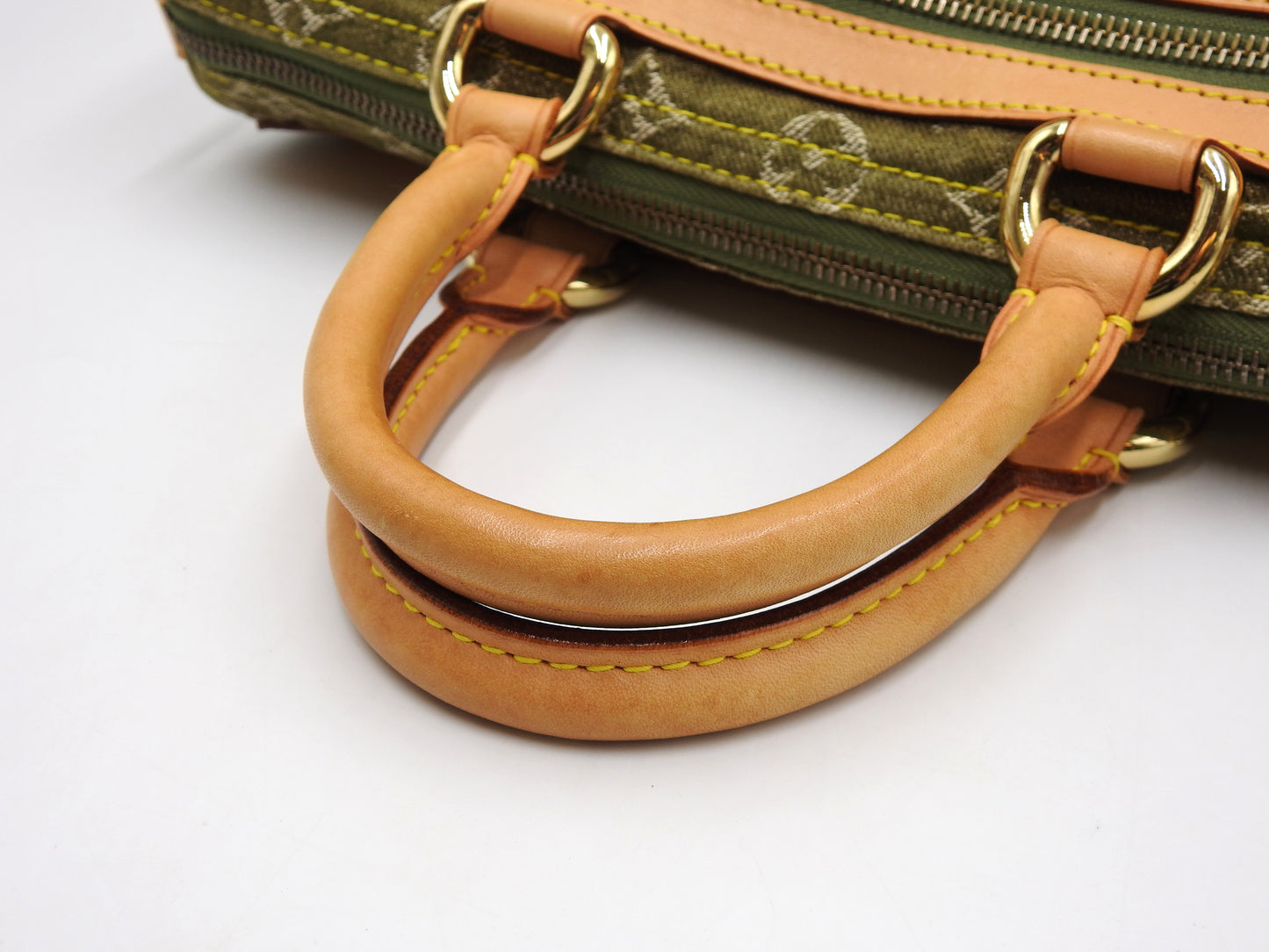 LOUIS VUITTON Monogram Denim Neo Speedy Hand Bag Boston Bag Khaki M95215