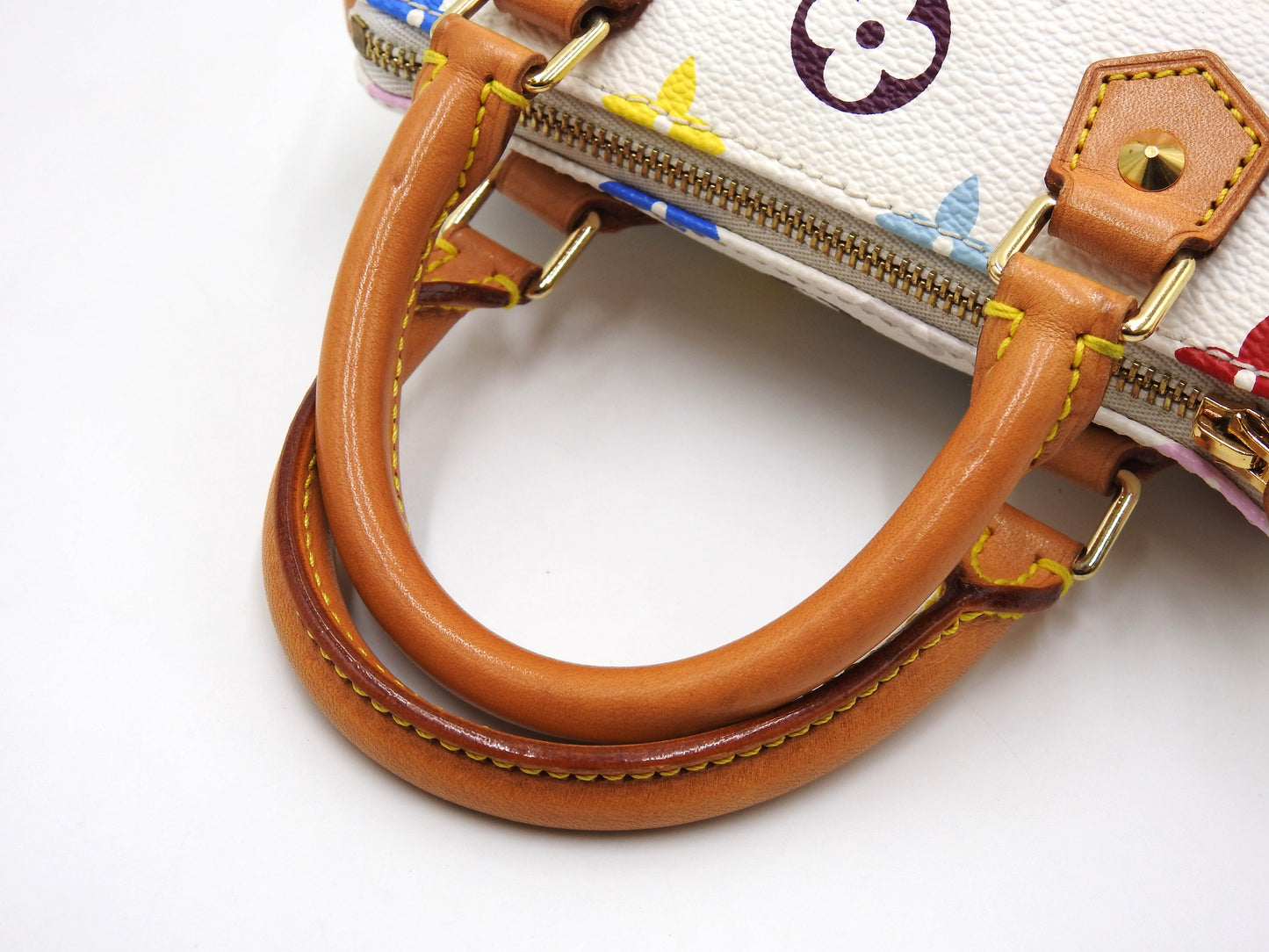 LOUIS VUITTON Monogram Mini Speedy Hand Bag Multicolor Bron White M92645