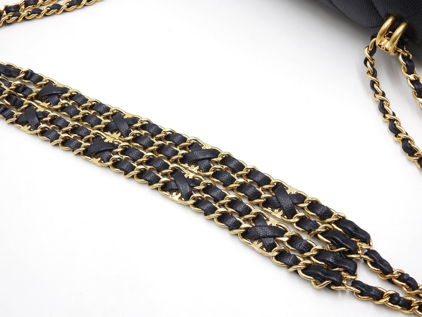 CHANEL Coco First Matelasse Flap Chain Shoulder Bag Caviarskin Navy AS3580