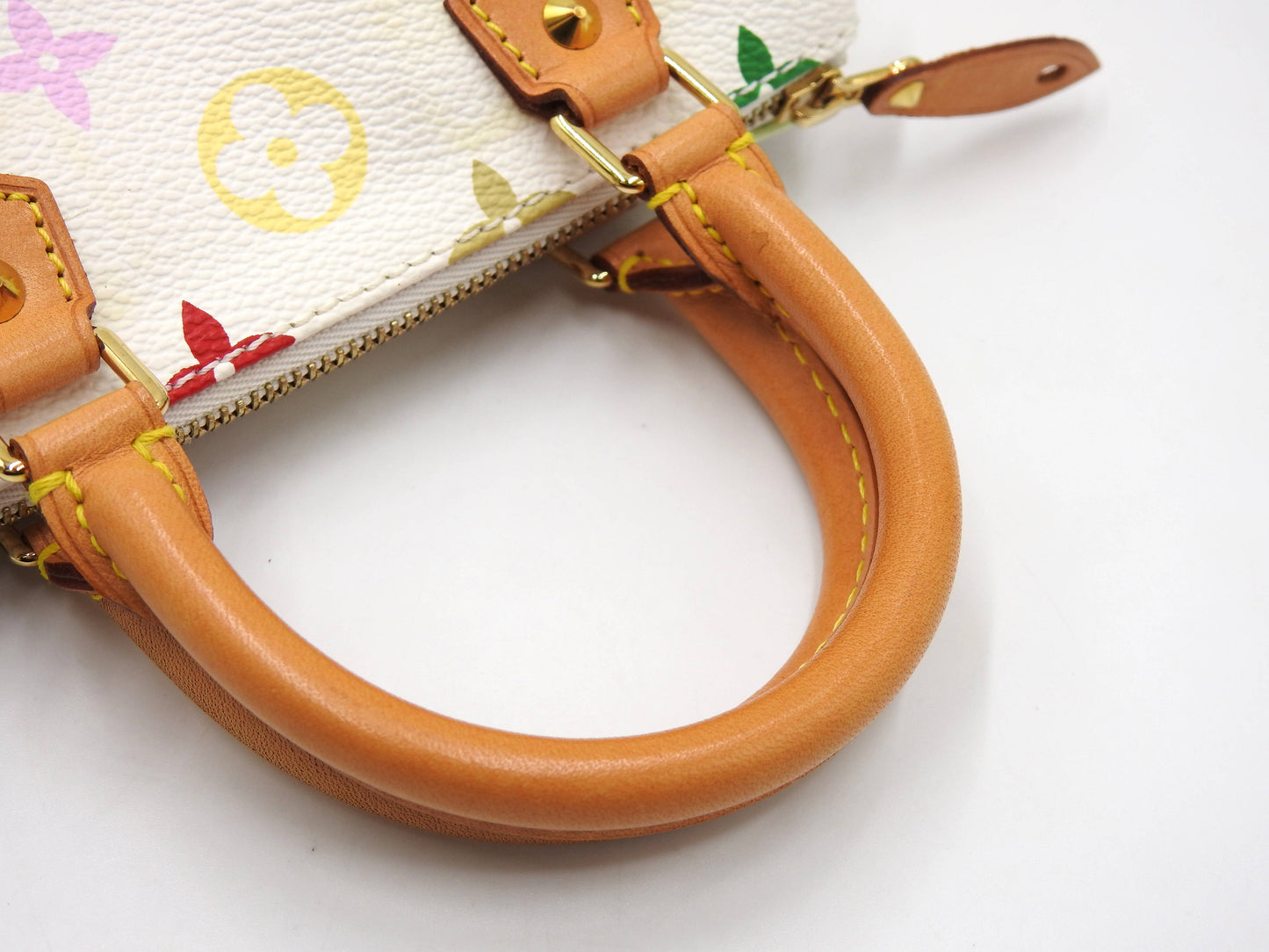 LOUIS VUITTON Monogram Mini Speedy Hand Bag Multicolor Bron White M92645