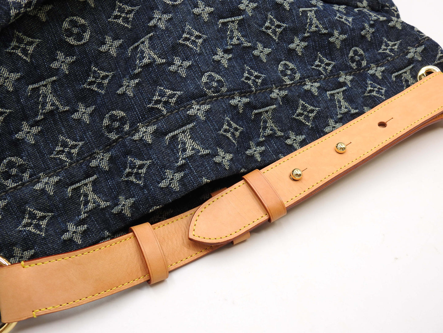 LOUIS VUITTON Daily GM Monogram Denim Shoulder Bag Blue M40493