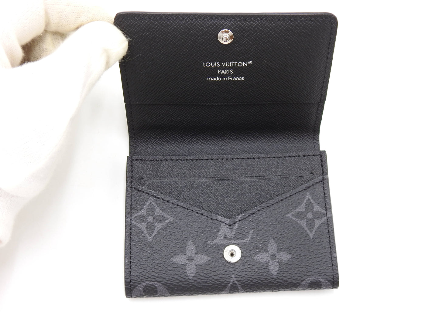 LOUIS VUITTON Monogram Eclipse Envelope Carte De Visite Card Holder M12874