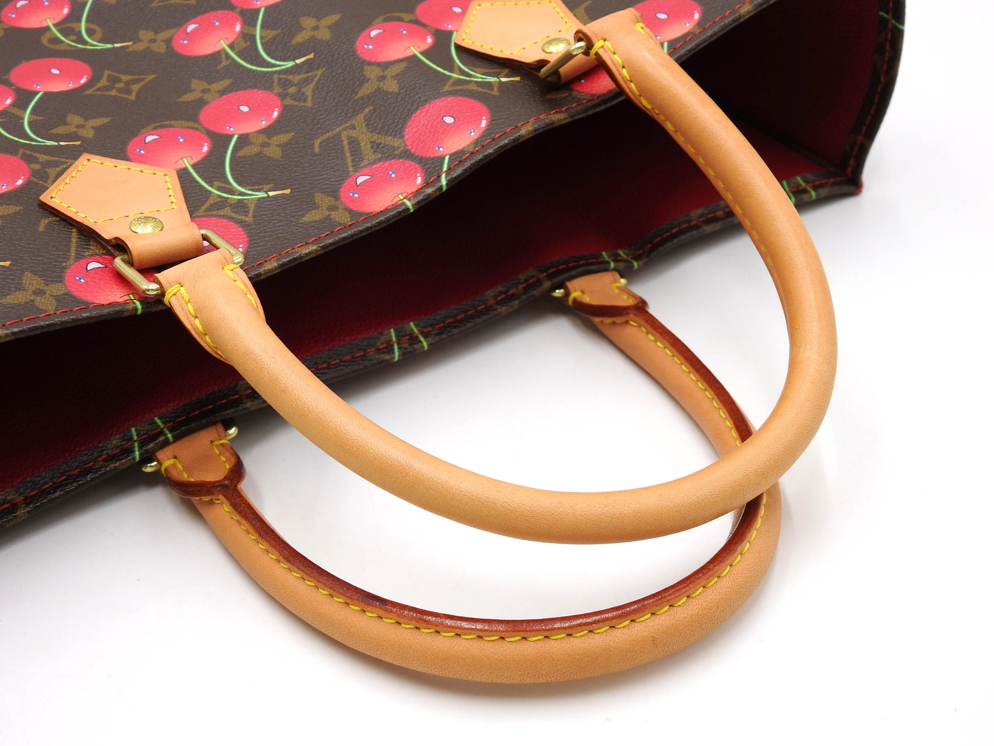 LOUIS VUITTON Monogram Cherry Sac Plat Tote Hand Bag Canvas M95010