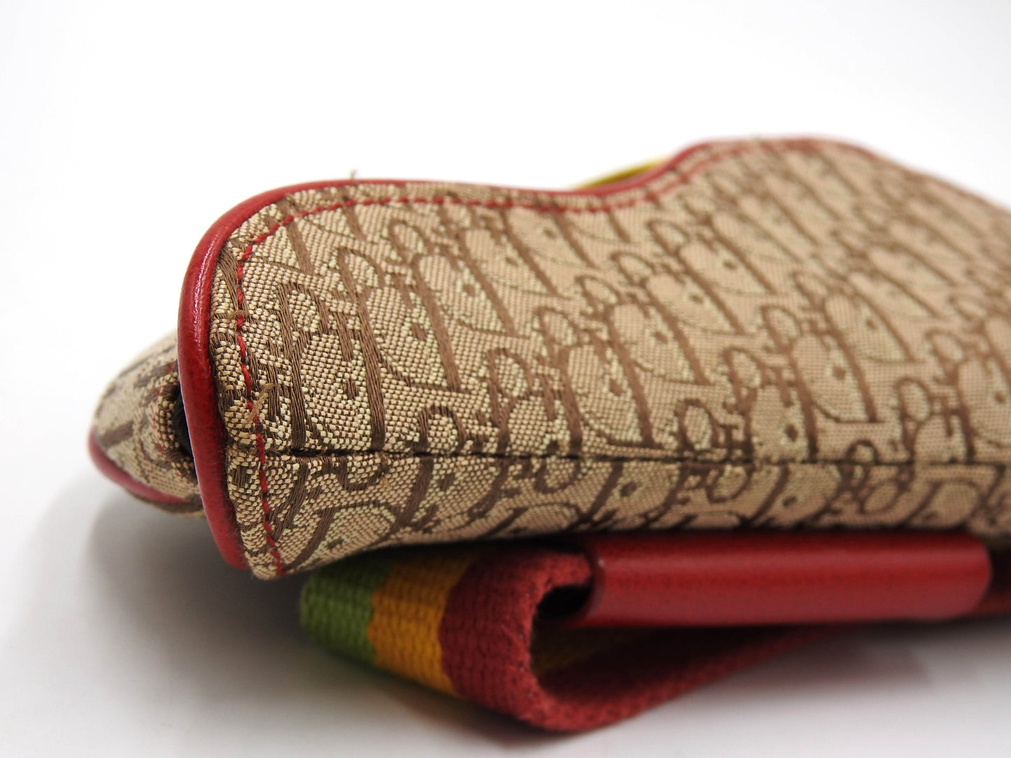Christian Dior Rasta Trotter Saddle Belt Body Waist Bag Beige Multicolor