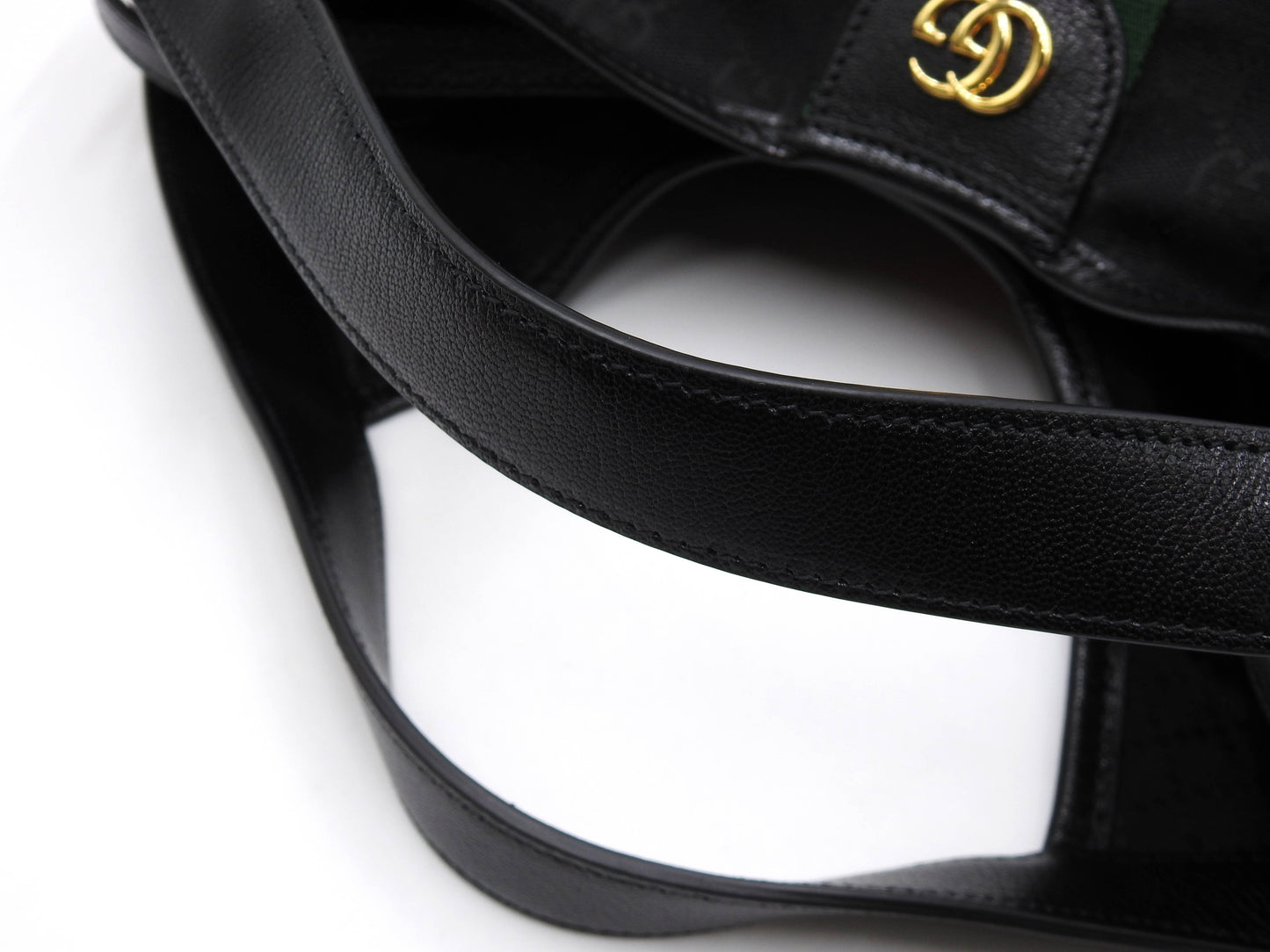 GUCCI GG Canvas Giglio Small Hobo Tote Shoulder Bag Black Green Red 860845
