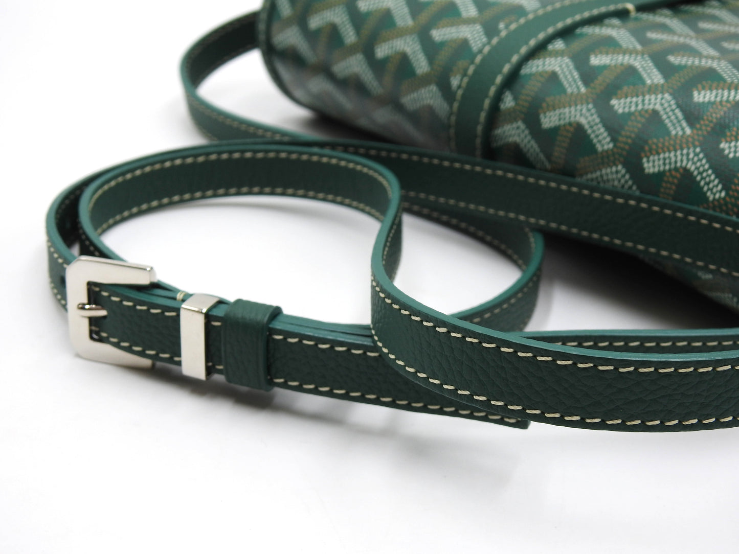 GOYARD Belvedere PM Shoulder Bag PVC Canvas Leather Green