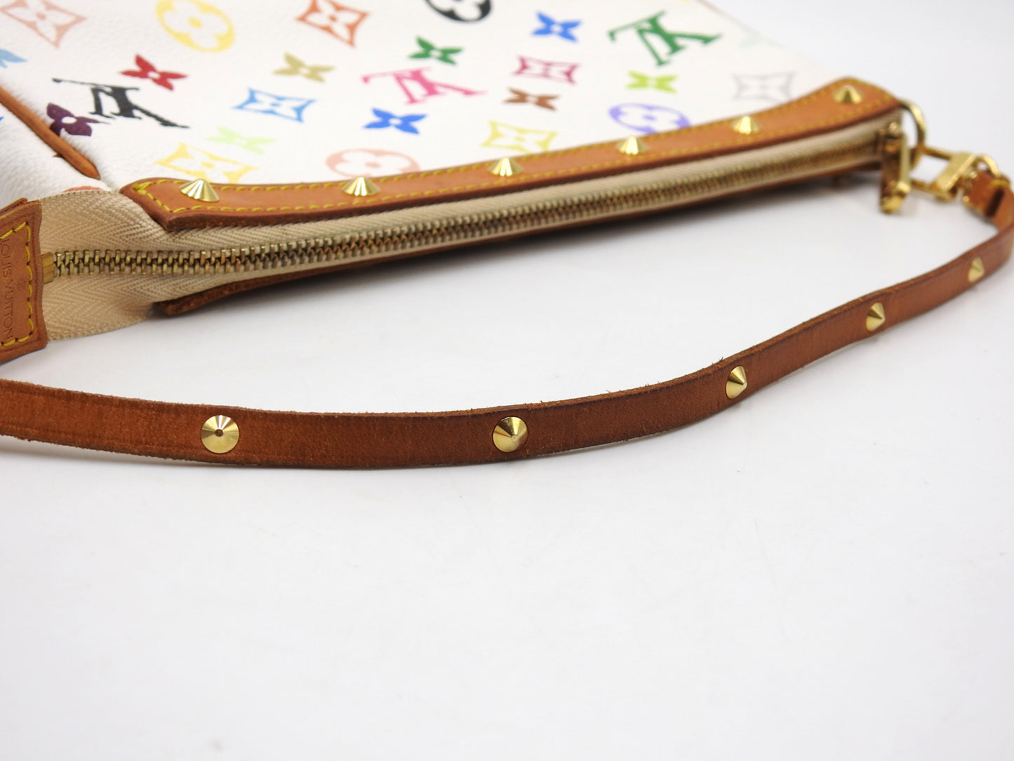 LOUIS VUITTON Pochette Accessories Pouch Monogram Multicolor White M92649