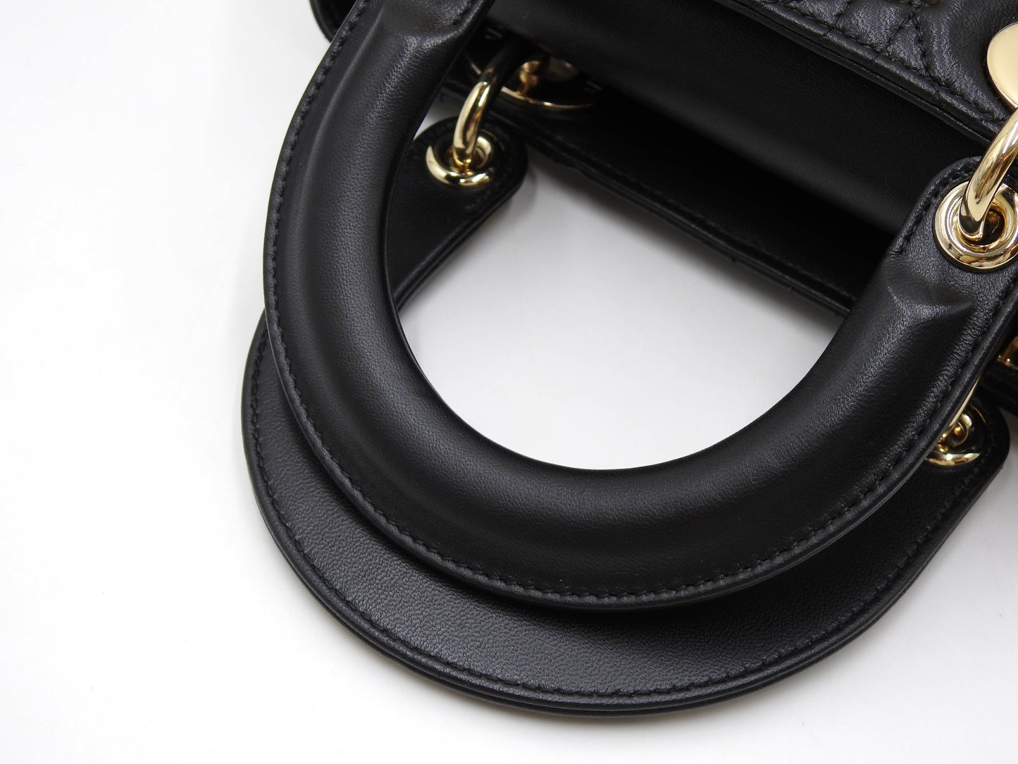 Christian Dior My ABCDIOR Lady Dior Small Studded Cannage Hand Bag Black