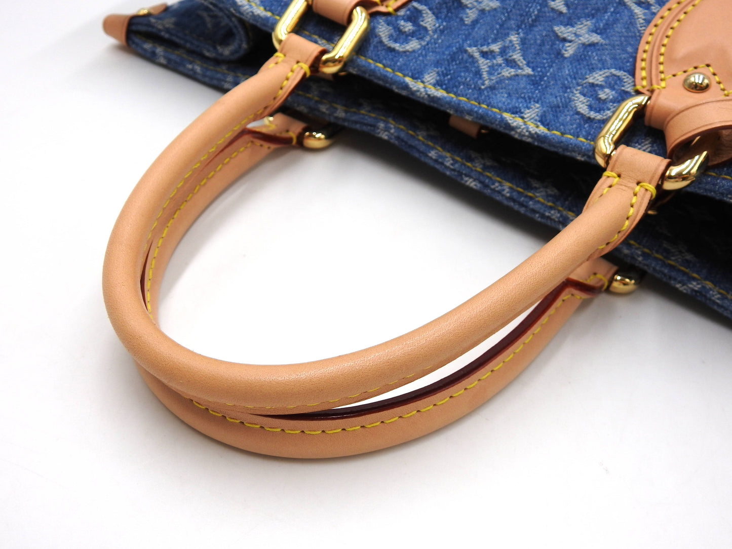 LOUIS VUITTON LV Remix Monogram Denim OnTheGo MM Shoulder Tote Bag M46871