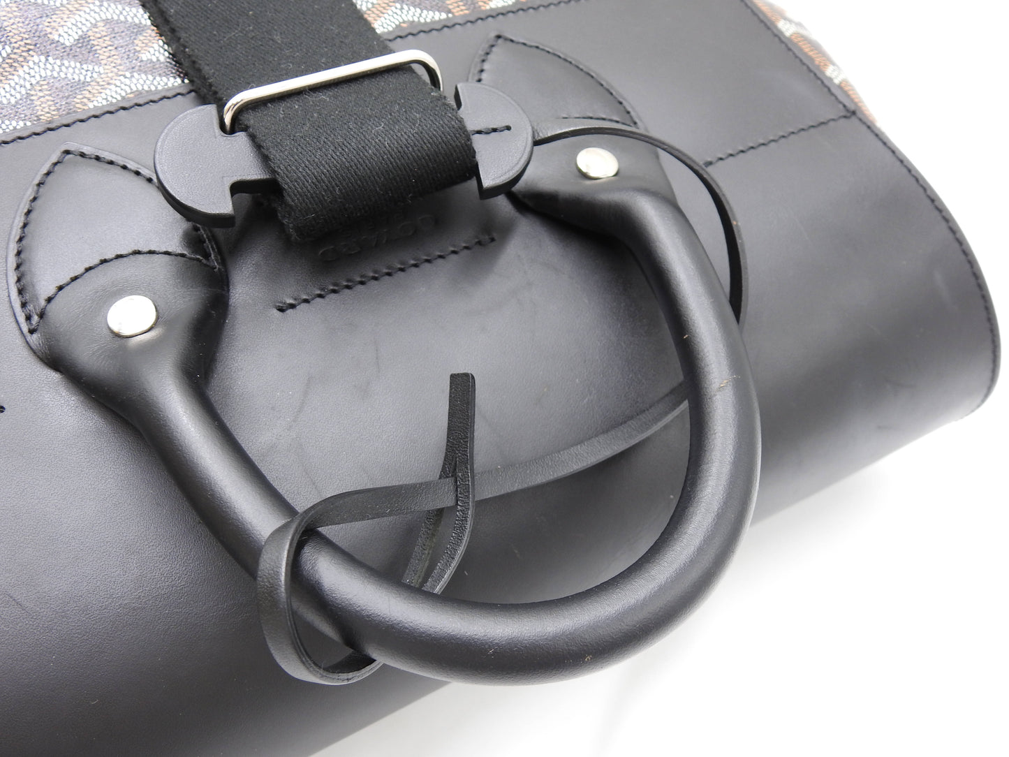GOYARD Goyardine ALPIN Backpack Bag MM PVC Canvas Leather Black