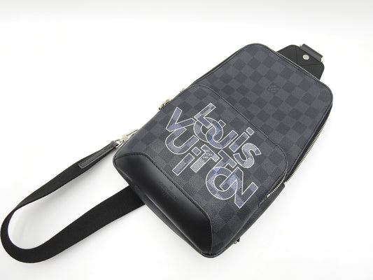 LOUIS VUITTON Damier Graphite LV Logo Avenue Sling Bag N40274