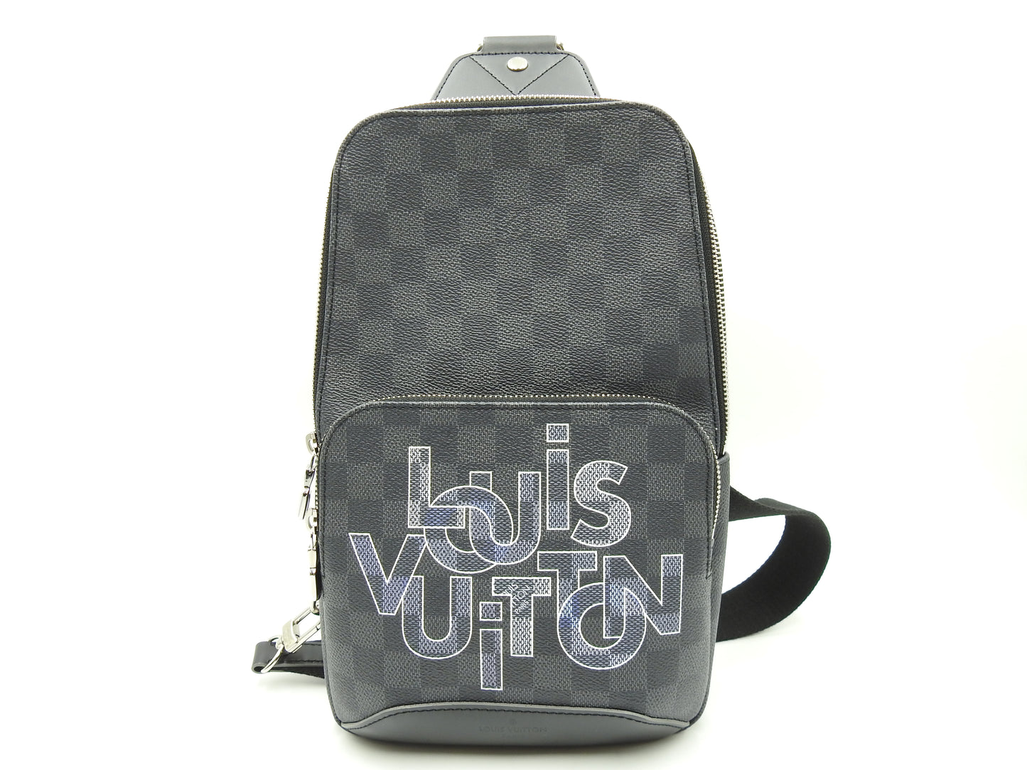 LOUIS VUITTON Damier Graphite LV Logo Avenue Sling Bag N40274